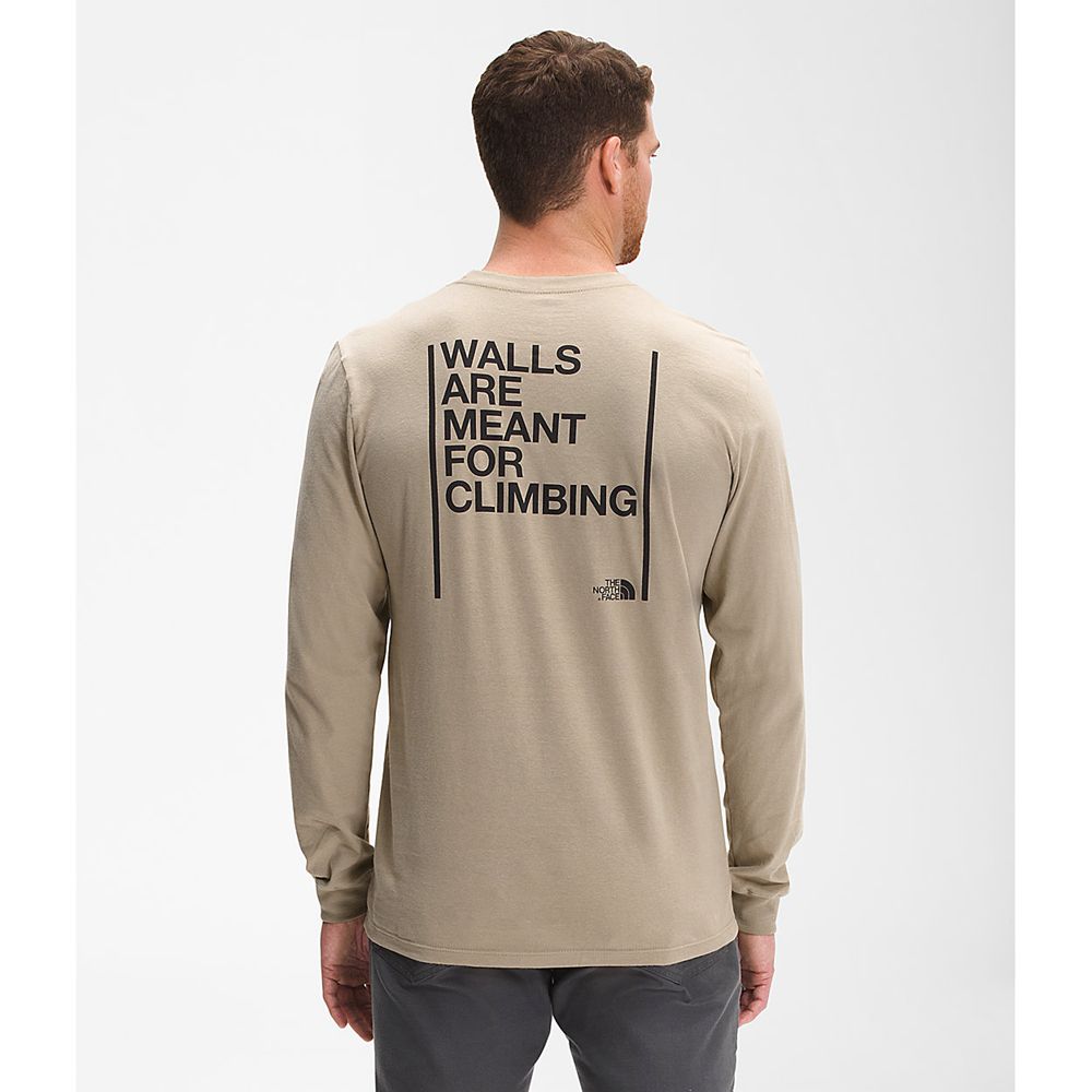 The North Face Long Sleeve Mens Australia - The North Face Long Sleeve Walls Khaki (BAL-905864)